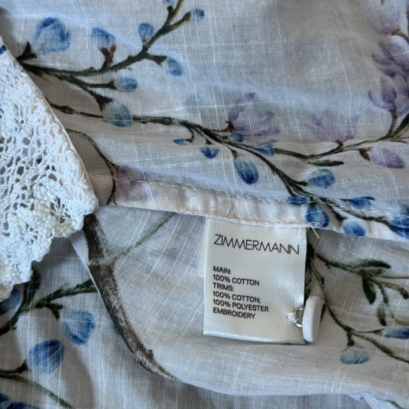 Zimmermann Sleeveless Ruffle and Lace Mockneck Blouse sz 0 - Picture 8 of 11